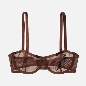 Cuup Espresso Mesh Balconette Bra 36D